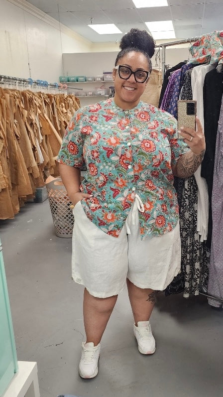 Fancy Shorts - white linen